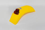 UFO Vintage Universal Enduro Rear Fender With Taillight (1979-89) - Yellow