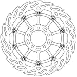 Moto Master Flame Series Front Left Brake Disc - Ducati Diavel 1200 ABS 2011-2018
