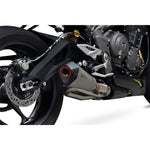 Scorpion Serket Taper Satin Titanium Exhaust For Triumph Street Triple 765 R And RS 2020-2022