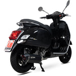 Scorpion Serket Parallel Black Ceramic Oval Exhaust - Vespa GTS300 HPE Half System 2019 - 2020