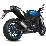 Scorpion Red Power Brushed Stainless Steel Exhaust For Suzuki GSX-S 1000 2021-2025