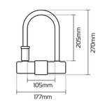 Oxford Magnum U-Lock (177x270mm) with Bracket