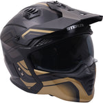 Stealth Fighter Orbit Open Face Motorcycle Helmet - Matt Black Gold