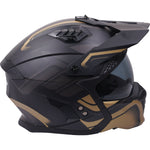 Stealth Fighter Orbit Open Face Motorcycle Helmet - Matt Black Gold