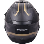 Stealth Fighter Orbit Open Face Motorcycle Helmet - Matt Black Gold