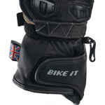 Bike It UTG Ultimate Track Glove Leather Motorcycle Gloves