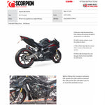 Scorpion Serket Taper Stainless Steel Exhaust For Honda CBR 250 RR 2017-2019