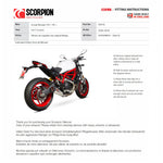 Scorpion Serket Taper Stainless Steel Exhaust (Removes Factory Catalyst) For Ducati Monster 797-797+ 2017-2020