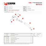 Scorpion Red Power Black Ceramic Exhaust For Kawasaki Z125 2018-2025