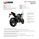 Scorpion Red Power Black Ceramic Exhaust For Kawasaki Z125 2018-2025