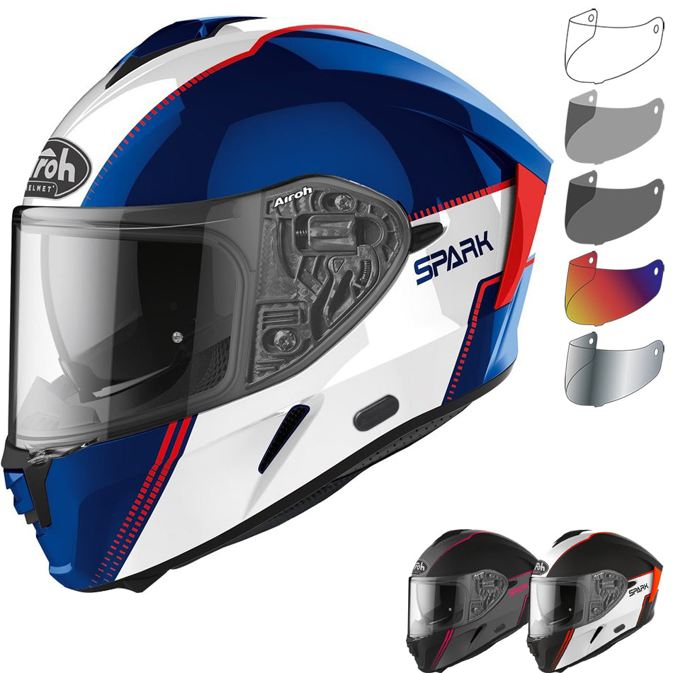 airoh fighter trace helmet Airoh Spark Flow Motorcycle Helmet & Visor – Ghostbikes