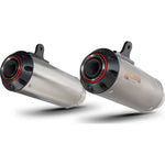 Scorpion Red Power Satin Titanium Slip-On Exhaust (Pair) For Kawasaki Z1000 2017-2020