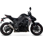 Scorpion Red Power Satin Titanium Slip-On Exhaust (Pair) For Kawasaki Z1000 2017-2020