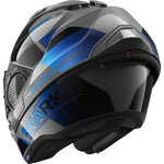 Shark Evo-GT Tekline Black Anthracite Blue Flip Front Motorcycle Helmet & Visor