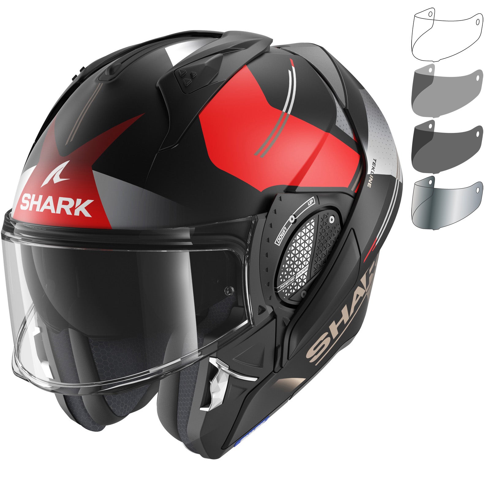 bluetooth evo flip front motorcycle helmets Modular Helmet Flip-up rideGDM listening to Music Shark Evo-GT Tekline Matt Black