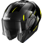 Shark Evo-ES Kryd Anthracite Black Yellow Flip Front Motorcycle Helmet & Visor
