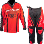 Wulfsport 2023 Kids Linear Motocross Jersey & Pants Red Kit