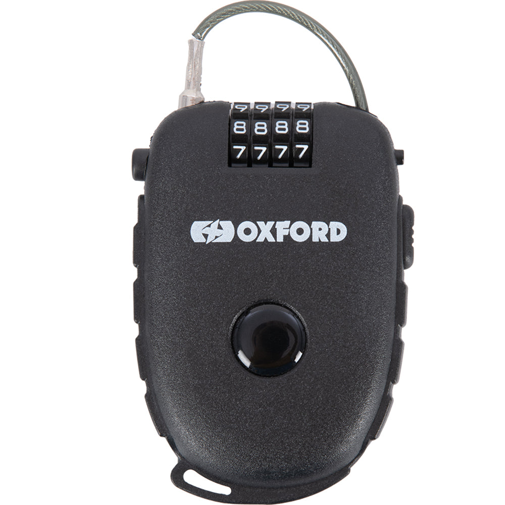 Oxford Retra Cable Motorcycle Helmet Combination Lock 75 cm Black