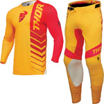 Thor Prime Analog 2024 Motocross Jersey & Pants Lemon Red Kit