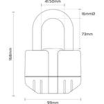 Oxford Boss Alarm 16 mm & Chain Lock 12 mm x 1.2 m Black (LK480)
