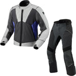 Rev It Airwave 4 Motorcycle Jacket & Trousers Light Grey Blue-Anthracite Kit