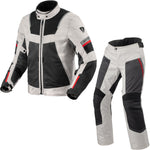 Rev It Tornado 4 H2O Motorcycle Jacket & Trousers Silver Black Kit