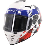 Airoh Connor Nation Motorcycle Helmet - White Red Blue