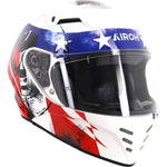 Airoh Connor Nation Motorcycle Helmet - White Red Blue