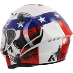Airoh Connor Nation Motorcycle Helmet - White Red Blue