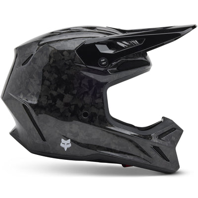 Fox Racing 2025 V3 RS MIPS Carbon Solid Motocross Helmet - Black