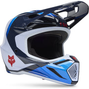 Fox Racing 2025 V3 MIPS Fade Motocross Helmet - White Blue