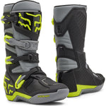 Fox Racing 2025 Comp Youth Motocross Boots - Grey Yellow