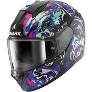 Shark Ridill 2 Raging Beast Motorcycle Helmet - Black Purple Green
