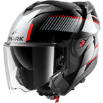 Shark Oxo Sikter Flip Front Motorcycle Helmet - Black Chrome Silver