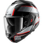 Shark Oxo Sikter Flip Front Motorcycle Helmet - Black Chrome Silver