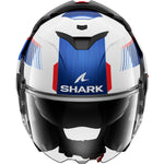 Shark Oxo Sikter Flip Front Motorcycle Helmet - White Chrome Blue