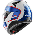 Shark Oxo Sikter Flip Front Motorcycle Helmet - White Chrome Blue