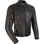 Oxford Walton 2.0 Leather Motorcycle Jacket - Black