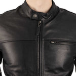 Oxford Walton 2.0 Leather Motorcycle Jacket - Black