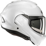 HJC F100 Plain Flip Front Motorcycle Helmet - Pearl White