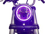 Custom Dynamics ProGlow LED Headlamp with Colour Changing Halo For Harley Davidson FLSTSB 1584 2008-2011 Front Chrome Chrome Clear