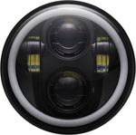 Custom Dynamics 5.75" LED Halo Headlamp For Harley Davidson FLSTSB 1584 2008-2011 Black Black Clear