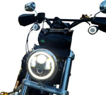 Custom Dynamics 5.75" LED Halo Headlamp For Harley Davidson FLSTSB 1584 2008-2011 Chrome Chrome Clear