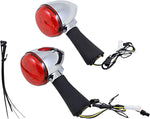 Custom Dynamics ProBeam Red Ring Turn Signal LEDs For Indian Scout 60 2016-2022 Rear Chrome Red