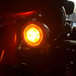 Custom Dynamics ProBeam Front Halo Turn Signals For Harley Davidson FLD 1690 2012-2013 Amber