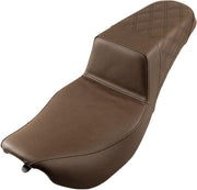 Saddlemen Rear Lattice Stitch Step Up Seat For Harley Davidson FLHR 1340 1997-1998 - Brown