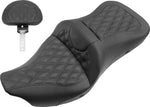 Saddlemen Heated Roadsofa Lattice Stitched Seat For Harley Davidson FLHR 1584 2008 - Black