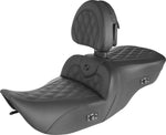 Saddlemen Heated Roadsofa Lattice Stitched Seat For Harley Davidson FLHR 1340 1997-1998 - Black