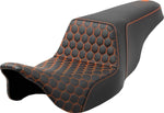 Saddlemen Honeycomb Step Up Seat For Harley Davidson FLH 1868 2021 - Black Orange