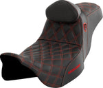 Saddlemen Pro Series SDC Performance Grip Carbon Fiber Seat For Harley Davidson FLH 1868 2021 - Black Red
